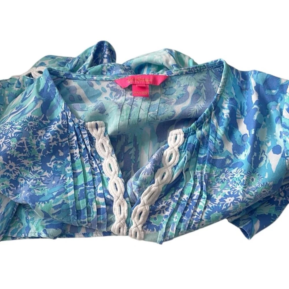 LILLY PULITZER Hollie Tunic Dress Hey Hey Soleil Bell Sleeves Size XXS - Picture 6 of 9